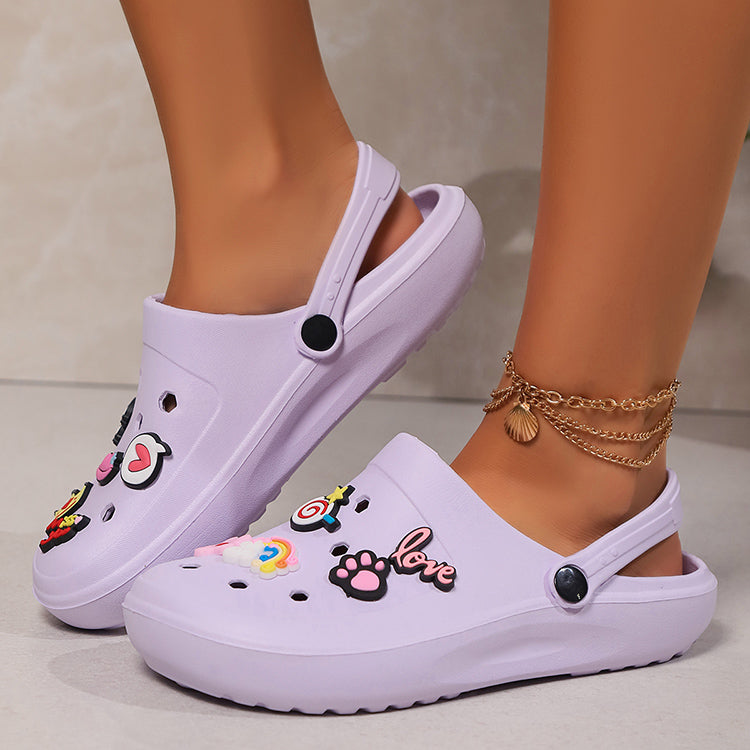 Clogs Platform Slippers Woman Shoes House Summer Sandals Casual Beach Fashion Footwear Indoor