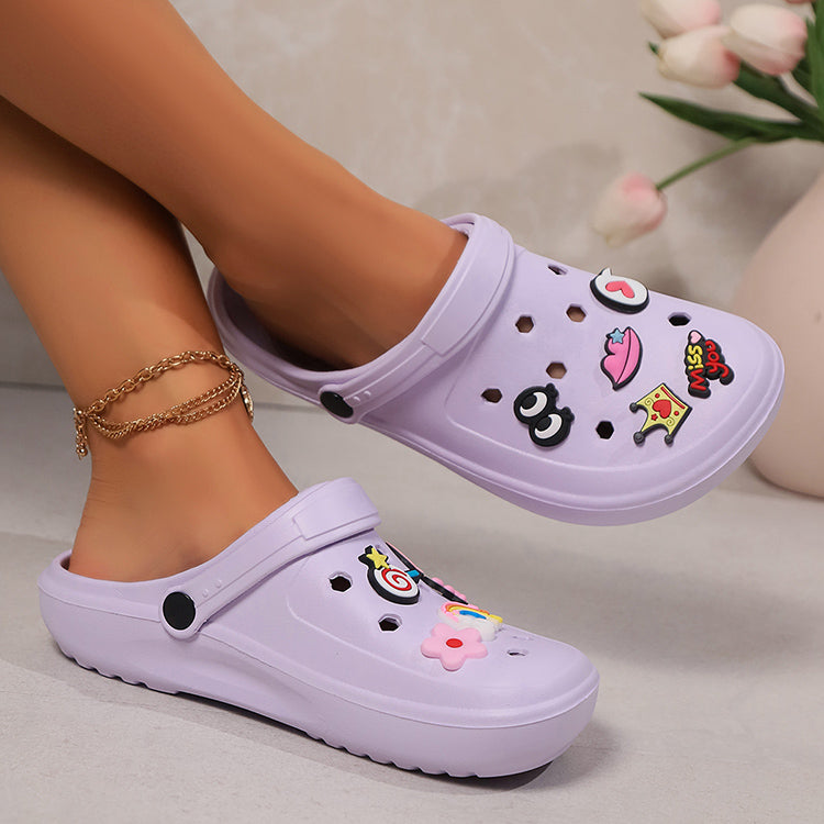 Clogs Platform Slippers Woman Shoes House Summer Sandals Casual Beach Fashion Footwear Indoor