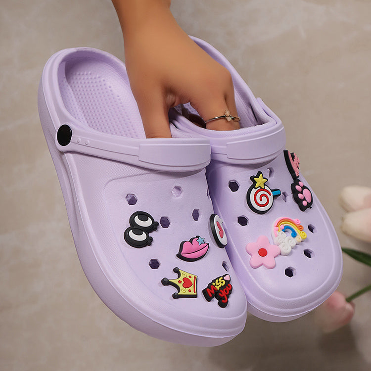 Clogs Platform Slippers Woman Shoes House Summer Sandals Casual Beach Fashion Footwear Indoor