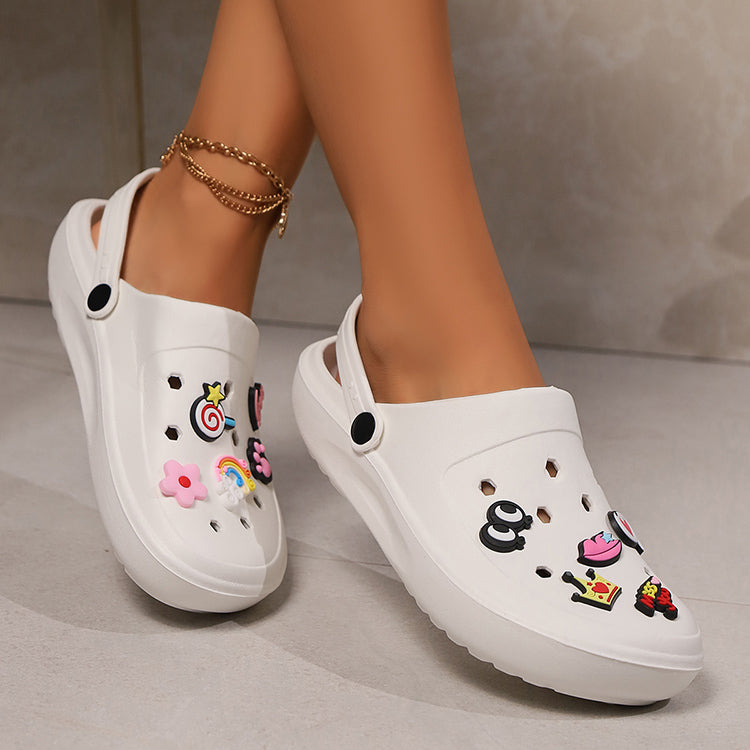 Clogs Platform Slippers Woman Shoes House Summer Sandals Casual Beach Fashion Footwear Indoor