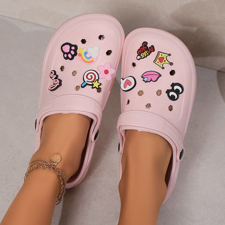 Clogs Platform Slippers Woman Shoes House Summer Sandals Casual Beach Fashion Footwear Indoor