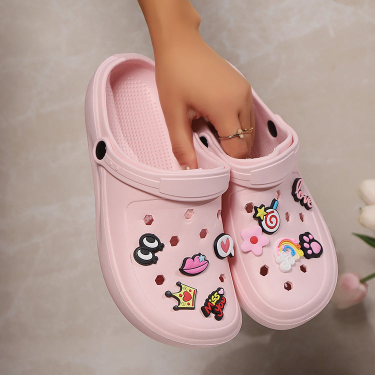 Clogs Platform Slippers Woman Shoes House Summer Sandals Casual Beach Fashion Footwear Indoor