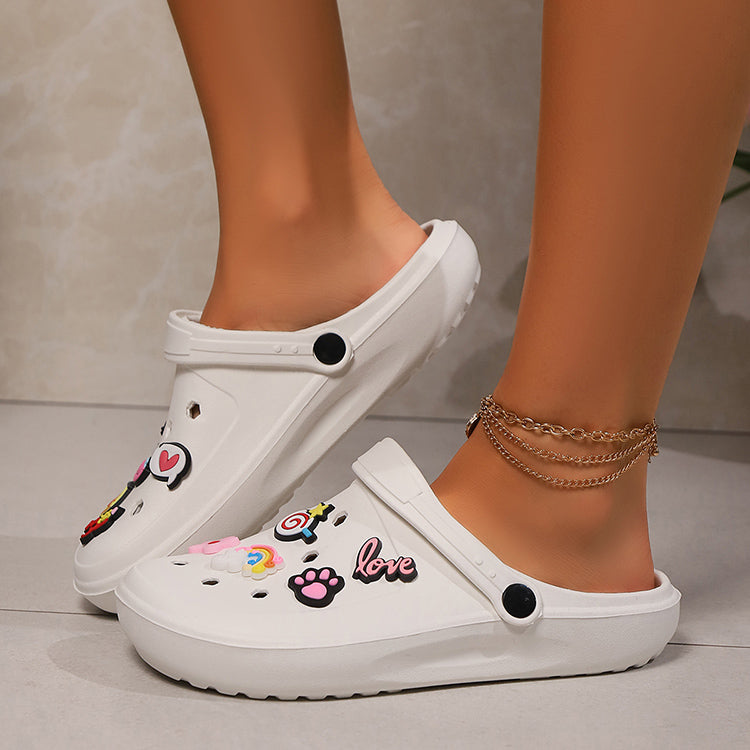 Clogs Platform Slippers Woman Shoes House Summer Sandals Casual Beach Fashion Footwear Indoor