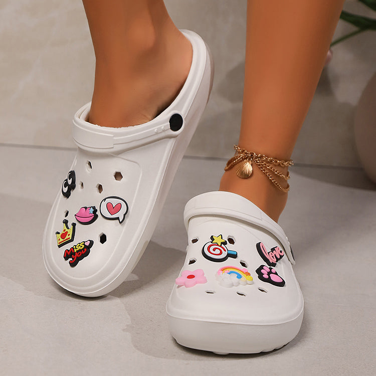 Clogs Platform Slippers Woman Shoes House Summer Sandals Casual Beach Fashion Footwear Indoor