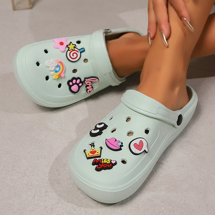 Clogs Platform Slippers Woman Shoes House Summer Sandals Casual Beach Fashion Footwear Indoor