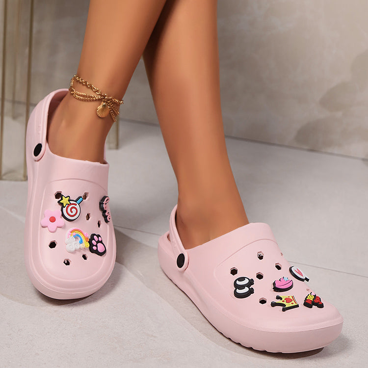 Clogs Platform Slippers Woman Shoes House Summer Sandals Casual Beach Fashion Footwear Indoor