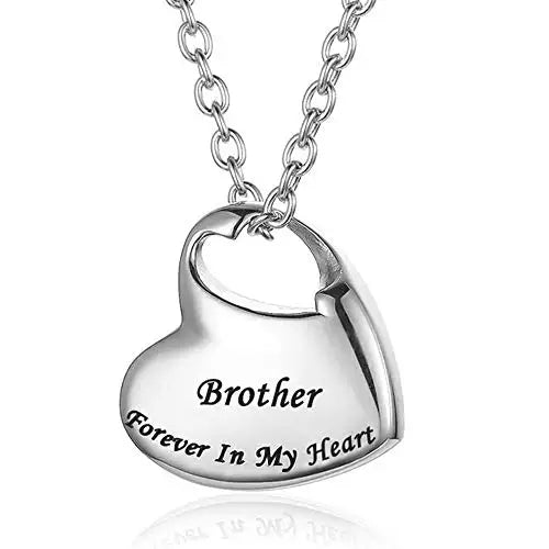 Cremation Urn Necklace for Ashes Urn Jewelry,Forever in My Heart Carved Keepsake Waterproof Memorial Pendant for mom dad Grandma