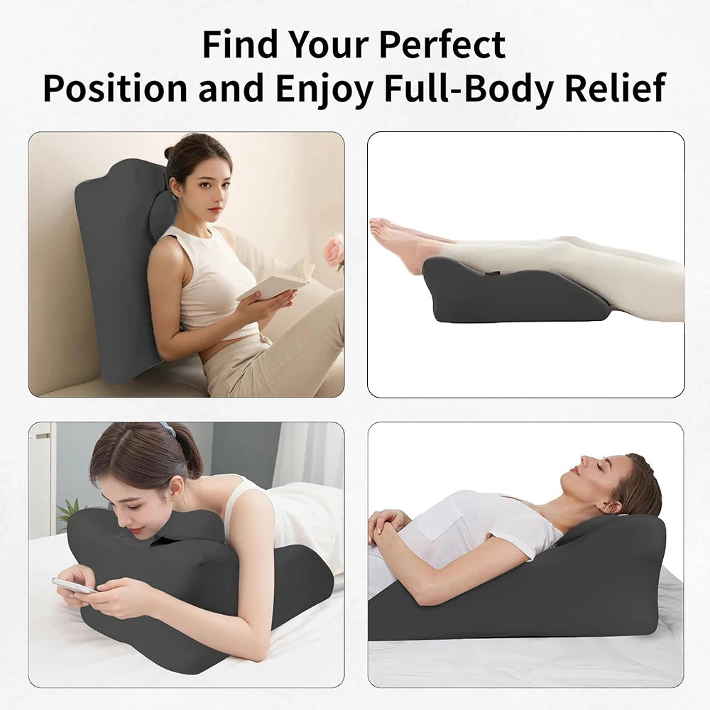 Bed Multifunctional Ergonomic Wedge Pillow with New Prone Position for Reading