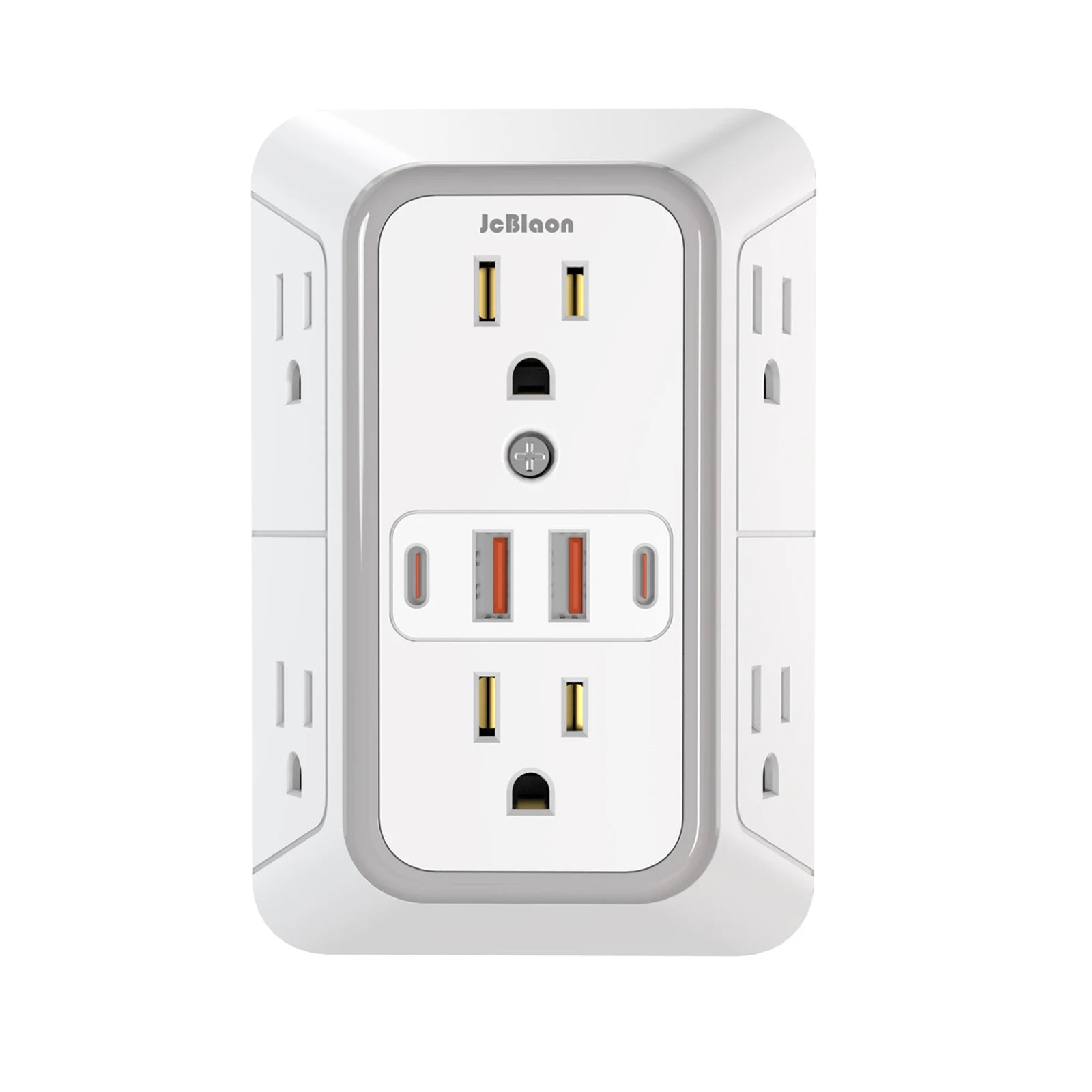 US Plug Power Strip Multiple 6 AC Outlets 2 USB 2 Type C Port Charge Electrical Socket Network