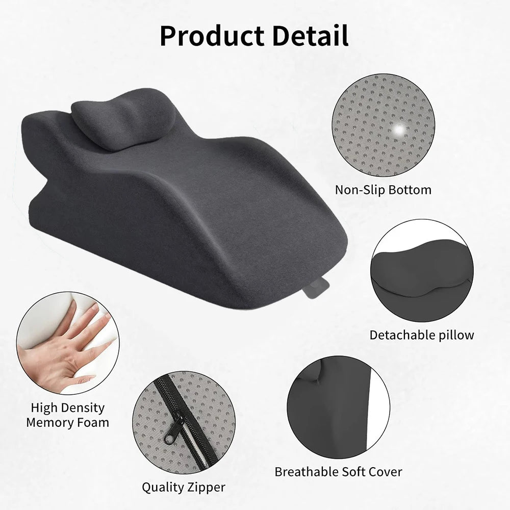 Bed Multifunctional Ergonomic Wedge Pillow with New Prone Position for Reading
