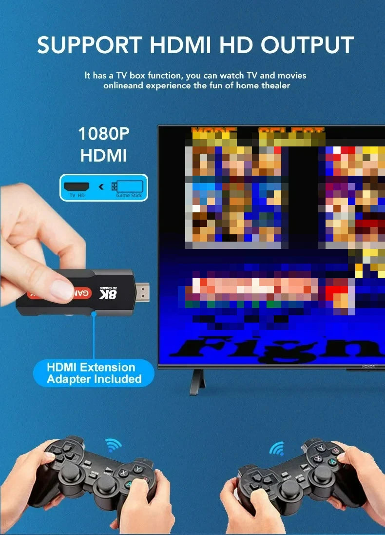Q9 Retro Game Console 2.4G Dual Wireless Controller Video Game Console 64GB 4K HDMI 20000 Classic Games Gift For Children