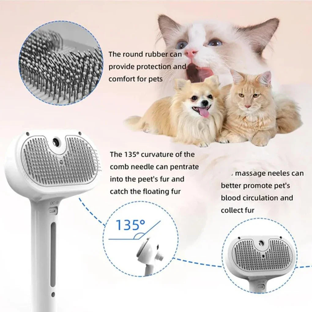 Steam Spray Grooming Brush Unique Steam Brush For Your Furry Pets Luxury Grooming Brush