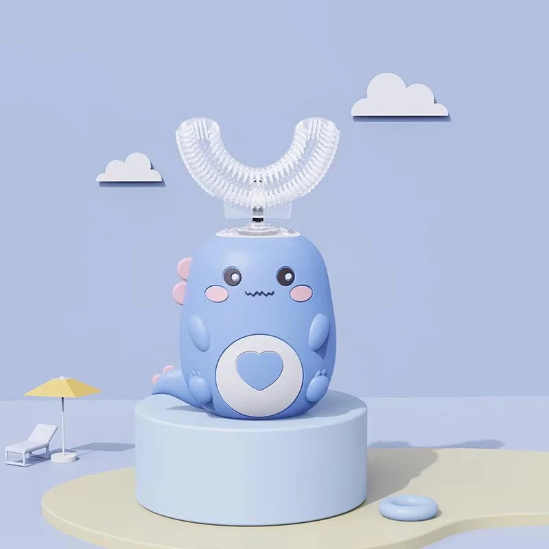 Children U-shaped Electric Toothbrush 360 Degrees Smart Cartoon Toothbrush Automatic Rechargeable Sonic Toothbrush