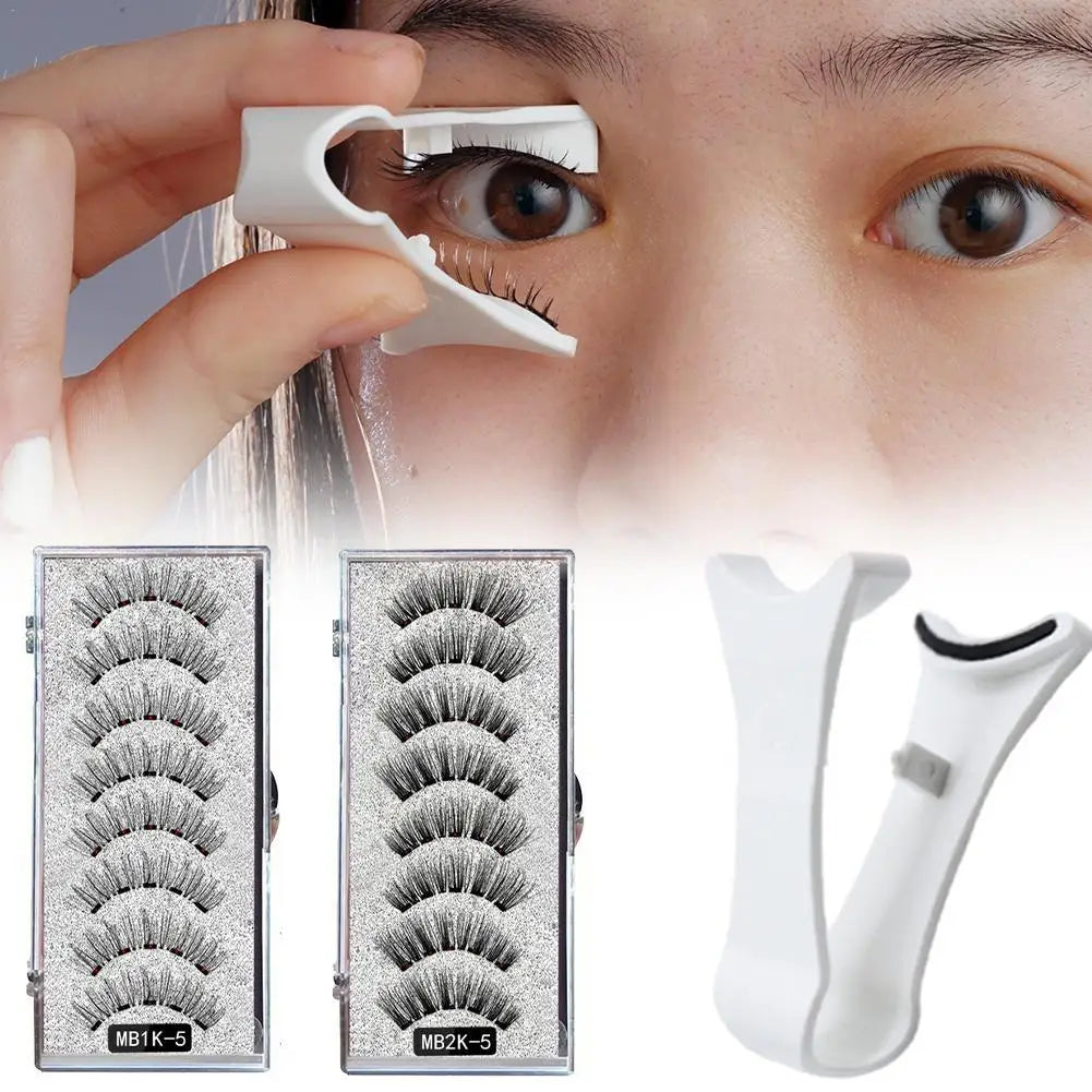 Natural Magnetic Eyelashes,With 5 Magnetic Lashes Reusable Support Drop Magne T6N2