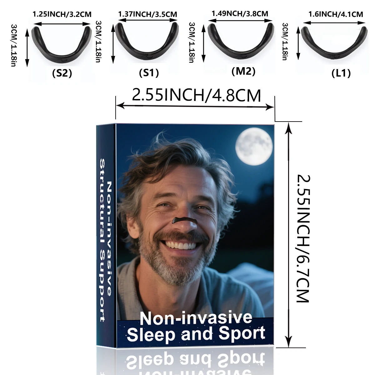 Outdoor fitness equipment-Nasal Dilator - Non-invasive Exercise/Daily Use Nasal Patch Comfortable Support Set: Magnetic Design.S