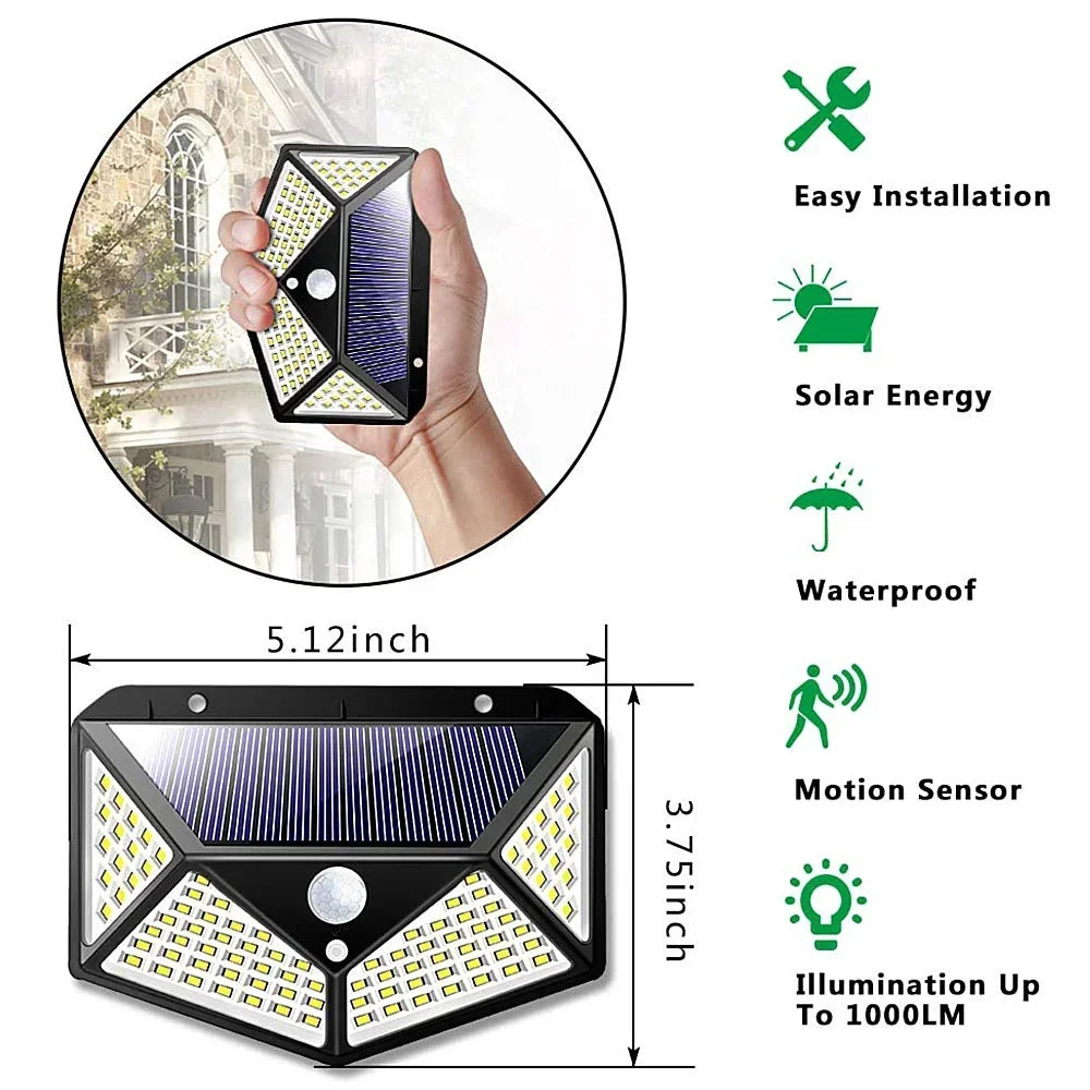 LED Solar Light PIR Motion Sensor Wall Light Solar Lamp Outdoor Waterproof Solar Powered Sunlight Street Lamp Garden Decoration