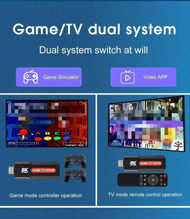 Q9 Retro Game Console 2.4G Dual Wireless Controller Video Game Console 64GB 4K HDMI 20000 Classic Games Gift For Children