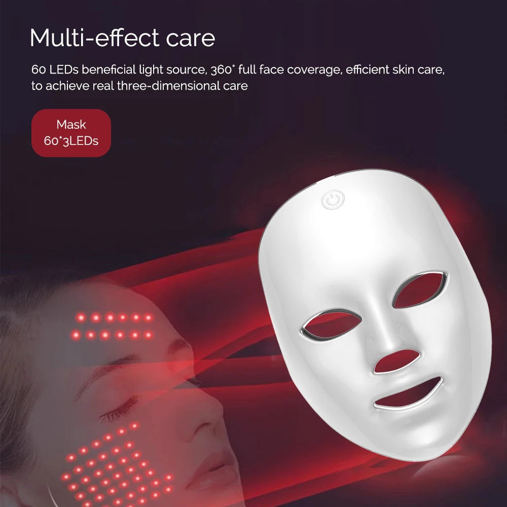 Wireless LED Mask 7 Color LED Face Mask Photon Skin Firming Anti Aging Rejuvenation Beauty Mask
