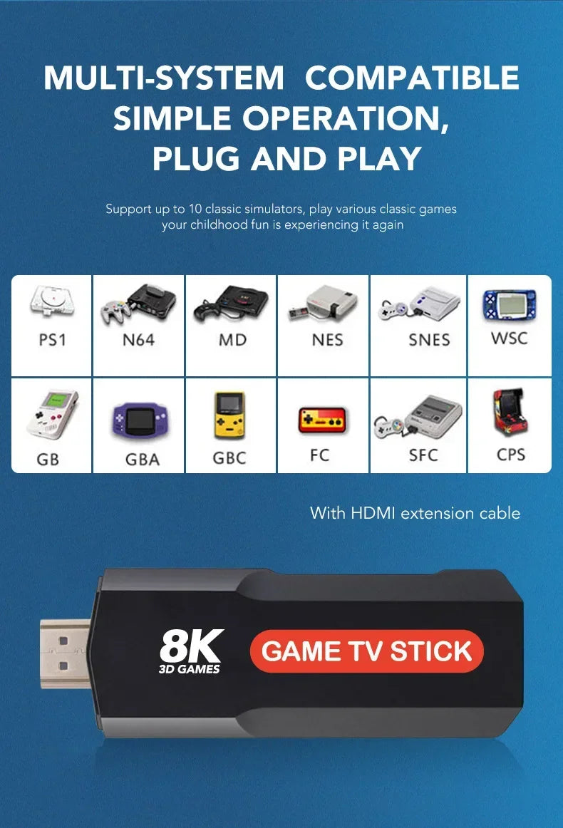 Q9 Retro Game Console 2.4G Dual Wireless Controller Video Game Console 64GB 4K HDMI 20000 Classic Games Gift For Children