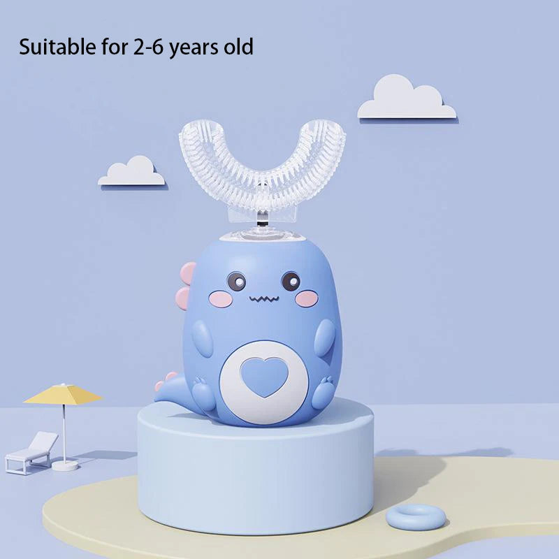 Children U-shaped Electric Toothbrush 360 Degrees Smart Cartoon Toothbrush Automatic Rechargeable Sonic Toothbrush