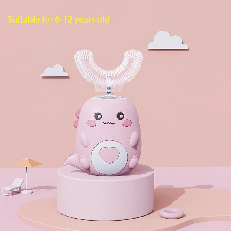 Children U-shaped Electric Toothbrush 360 Degrees Smart Cartoon Toothbrush Automatic Rechargeable Sonic Toothbrush