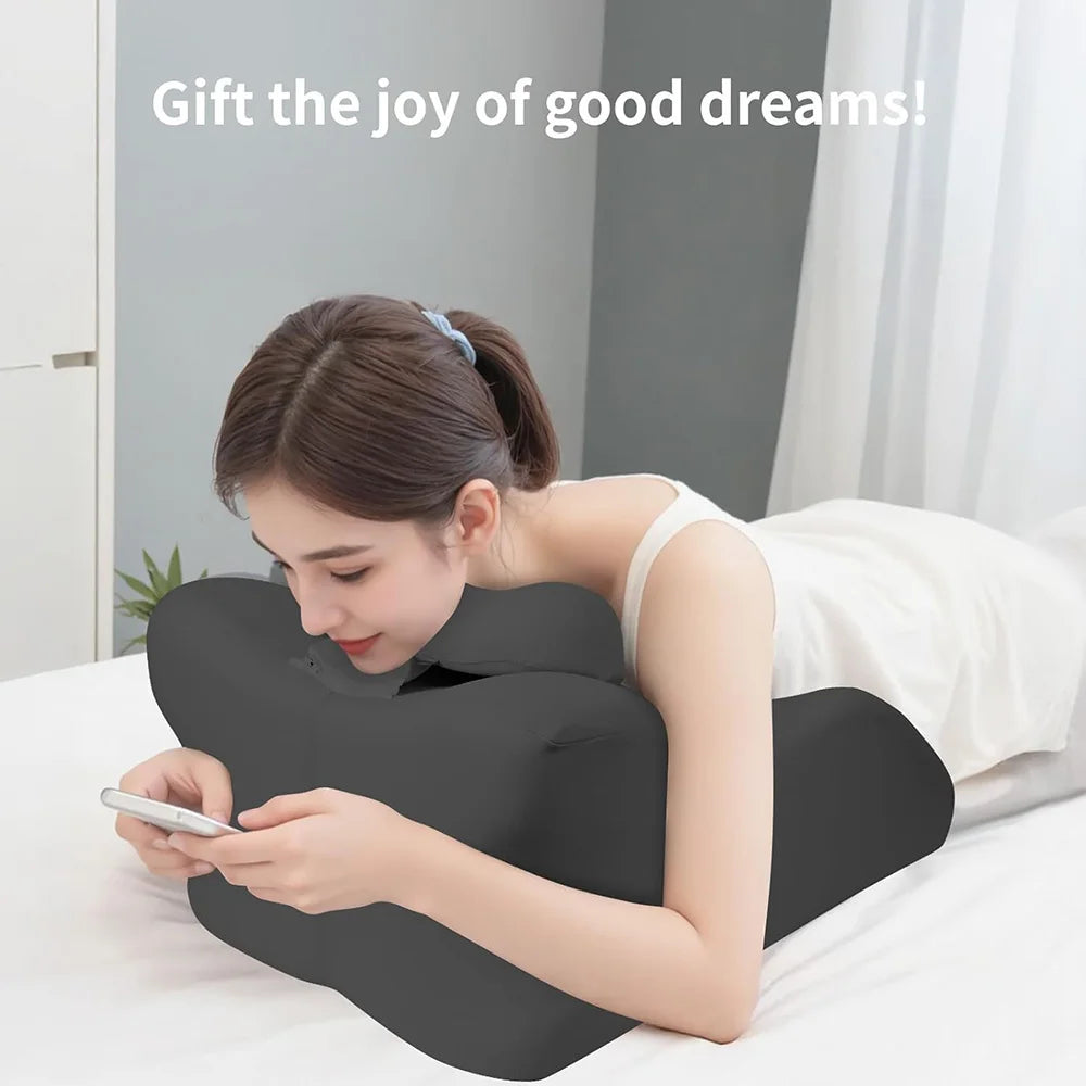 Bed Multifunctional Ergonomic Wedge Pillow with New Prone Position for Reading