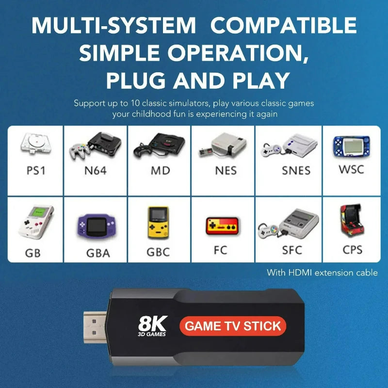 Q9 Retro Game Console 2.4G Dual Wireless Controller Video Game Console 64GB 4K HDMI 20000 Classic Games Gift For Children