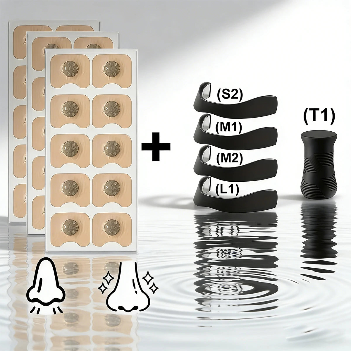 Outdoor fitness equipment-Nasal Dilator - Non-invasive Exercise/Daily Use Nasal Patch Comfortable Support Set: Magnetic Design.S
