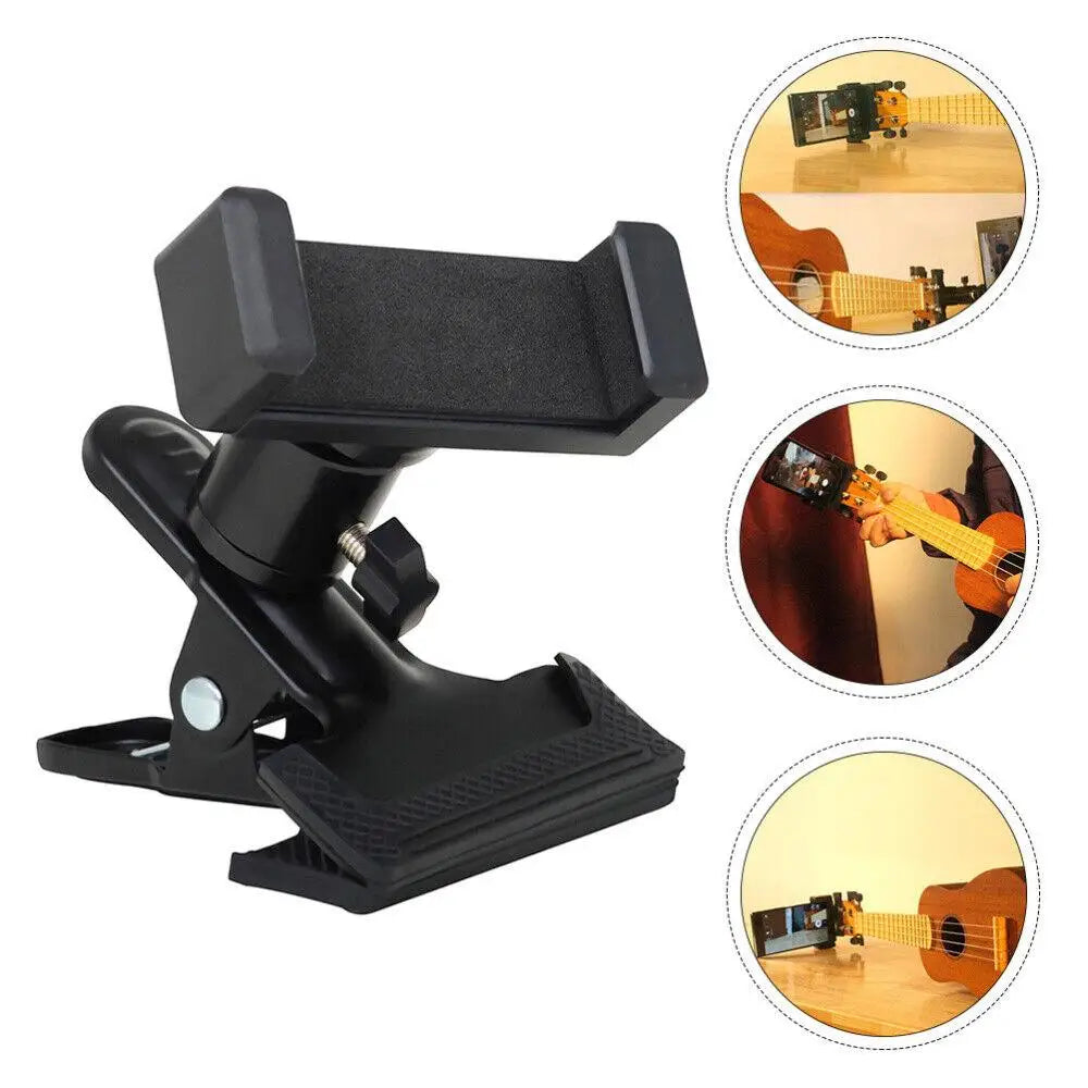 Guitar Head Clip Mobile Phone Holder Live Broadcast Bracket Stand Tripod Clip Head For iPhone 11 X Support Desktop Music Holder