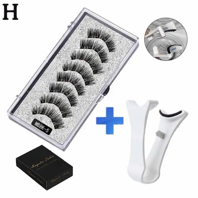 Natural Magnetic Eyelashes,With 5 Magnetic Lashes Reusable Support Drop Magne T6N2