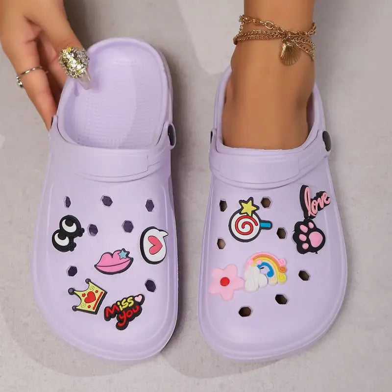 Clogs Platform Slippers Woman Shoes House Summer Sandals Casual Beach Fashion Footwear Indoor