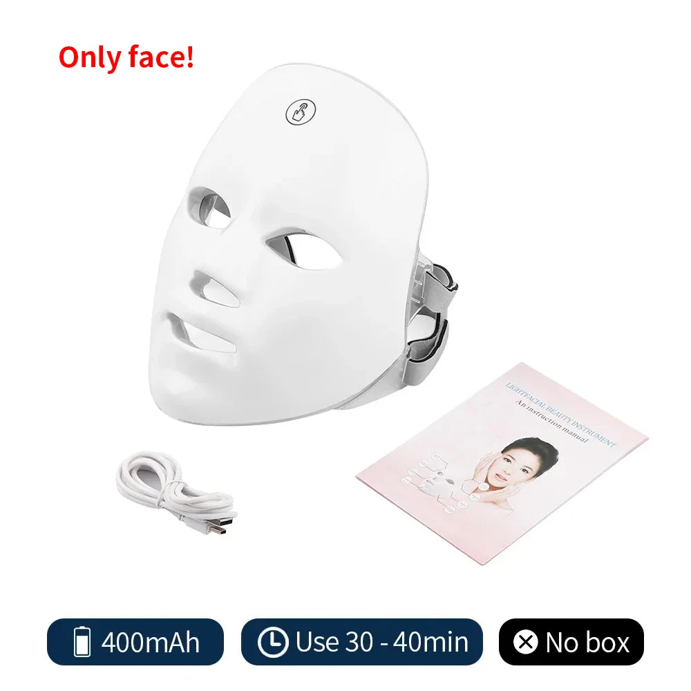 Wireless LED Mask 7 Color LED Face Mask Photon Skin Firming Anti Aging Rejuvenation Beauty Mask