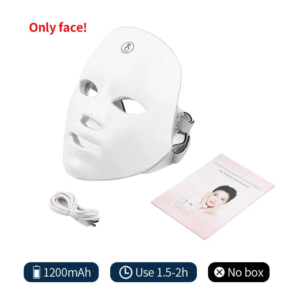 Wireless LED Mask 7 Color LED Face Mask Photon Skin Firming Anti Aging Rejuvenation Beauty Mask