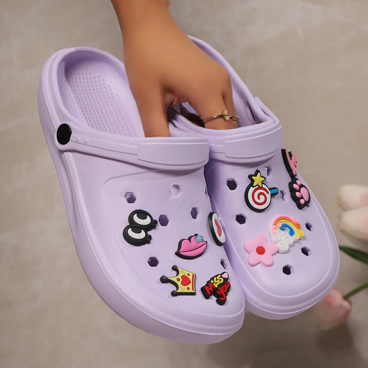 Clogs Platform Slippers Woman Shoes House Summer Sandals Casual Beach Fashion Footwear Indoor