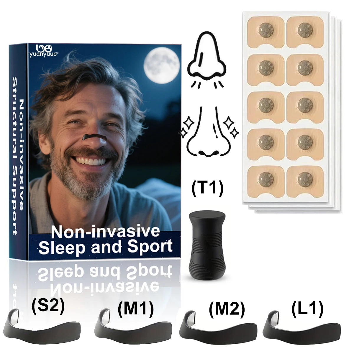 Outdoor fitness equipment-Nasal Dilator - Non-invasive Exercise/Daily Use Nasal Patch Comfortable Support Set: Magnetic Design.S