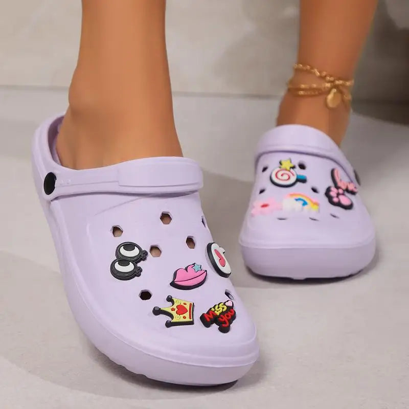 Clogs Platform Slippers Woman Shoes House Summer Sandals Casual Beach Fashion Footwear Indoor