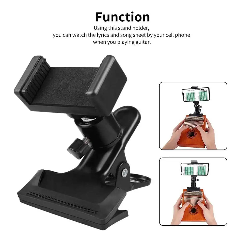 Guitar Head Clip Mobile Phone Holder Live Broadcast Bracket Stand Tripod Clip Head For iPhone 11 X Support Desktop Music Holder