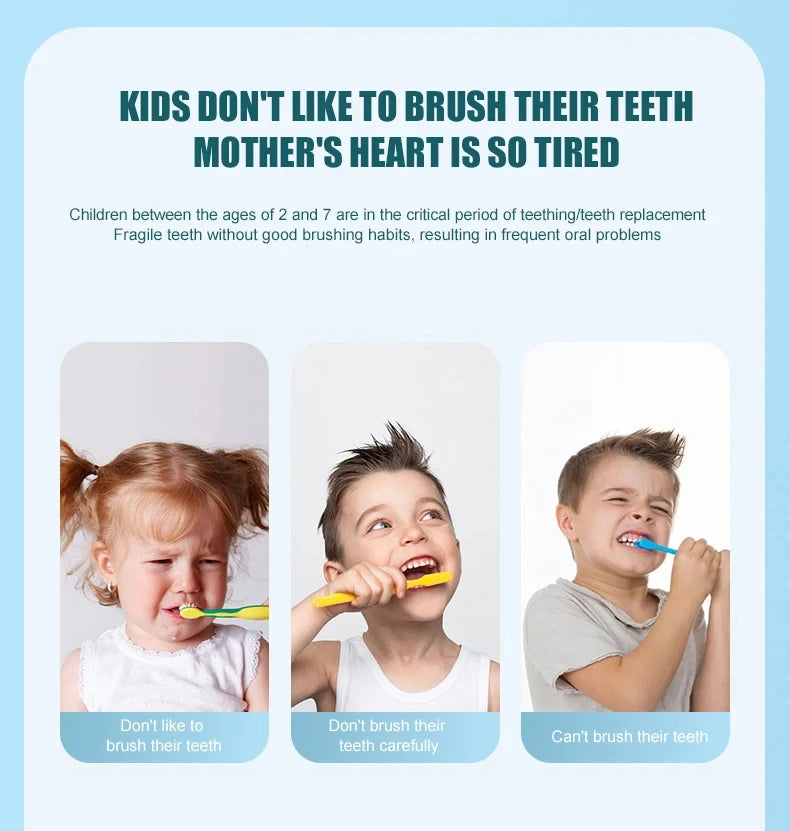 Children U-shaped Electric Toothbrush 360 Degrees Smart Cartoon Toothbrush Automatic Rechargeable Sonic Toothbrush