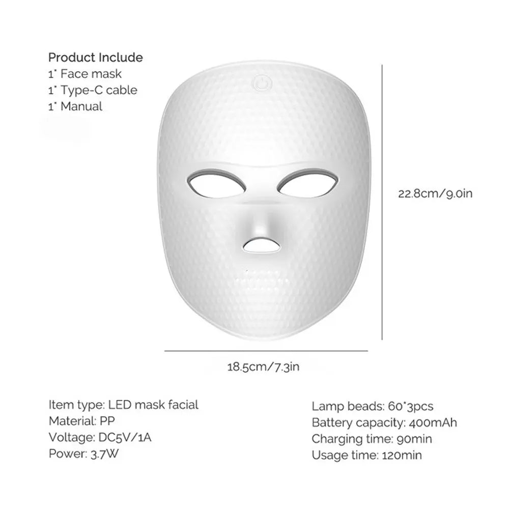 Wireless LED Mask 7 Color LED Face Mask Photon Skin Firming Anti Aging Rejuvenation Beauty Mask