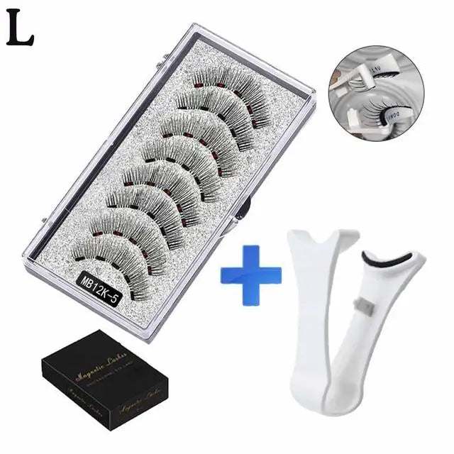 Natural Magnetic Eyelashes,With 5 Magnetic Lashes Reusable Support Drop Magne T6N2
