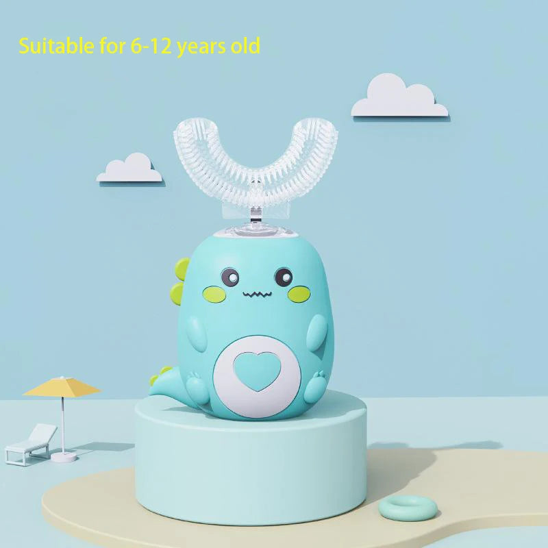Children U-shaped Electric Toothbrush 360 Degrees Smart Cartoon Toothbrush Automatic Rechargeable Sonic Toothbrush