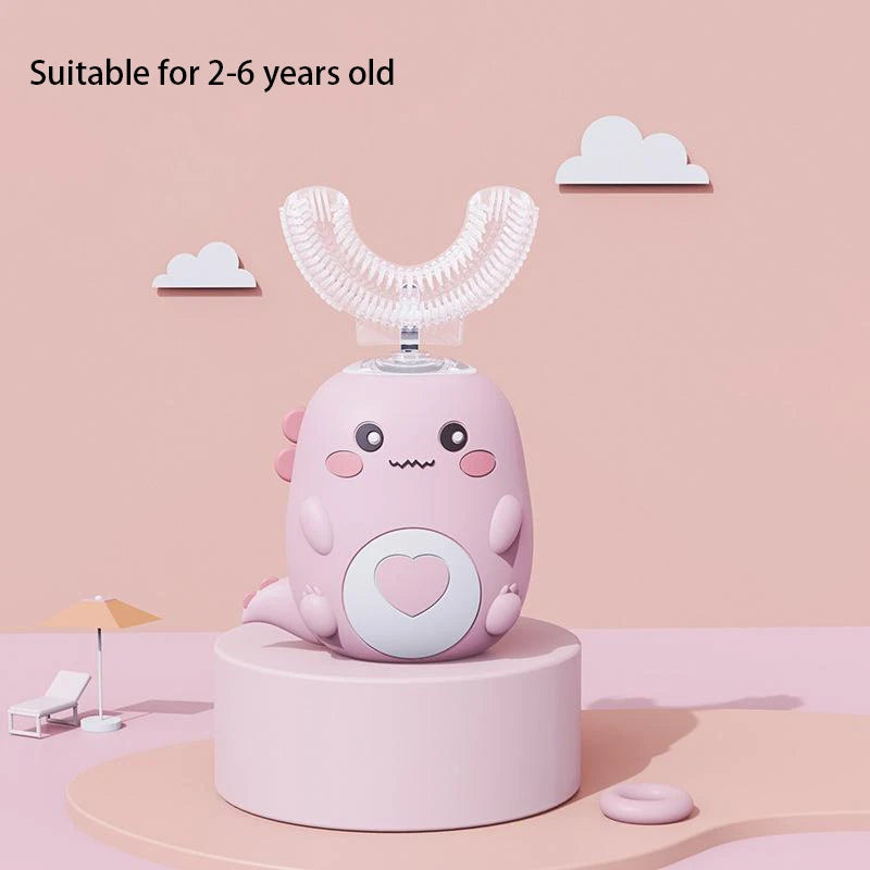 Children U-shaped Electric Toothbrush 360 Degrees Smart Cartoon Toothbrush Automatic Rechargeable Sonic Toothbrush