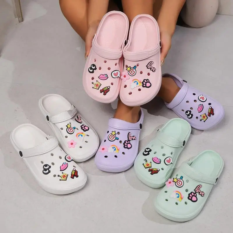 Clogs Platform Slippers Woman Shoes House Summer Sandals Casual Beach Fashion Footwear Indoor