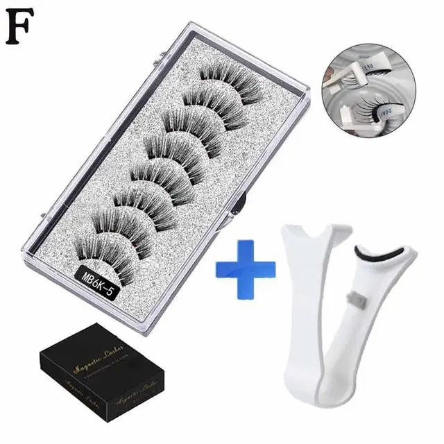 Natural Magnetic Eyelashes,With 5 Magnetic Lashes Reusable Support Drop Magne T6N2