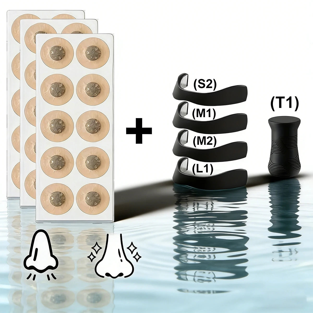 Outdoor fitness equipment-Nasal Dilator - Non-invasive Exercise/Daily Use Nasal Patch Comfortable Support Set: Magnetic Design.S