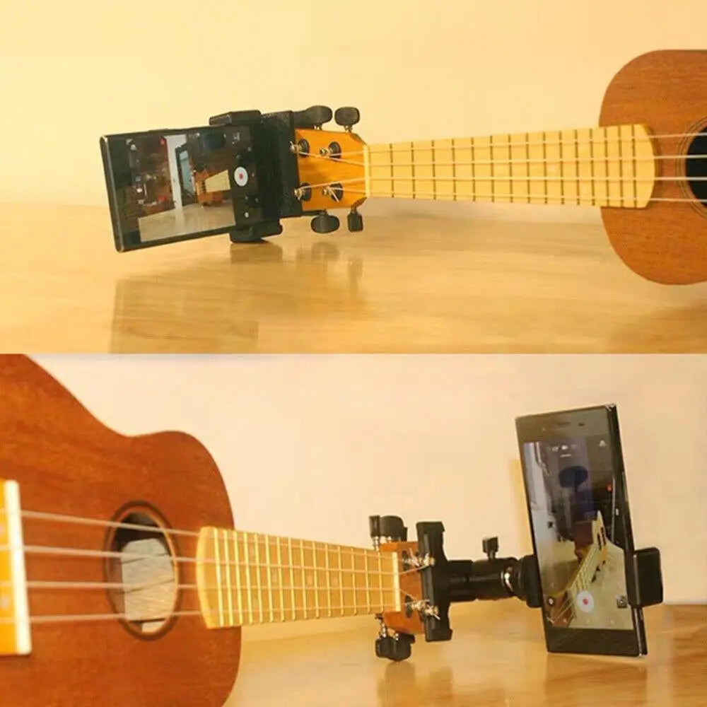 Guitar Head Clip Mobile Phone Holder Live Broadcast Bracket Stand Tripod Clip Head For iPhone 11 X Support Desktop Music Holder