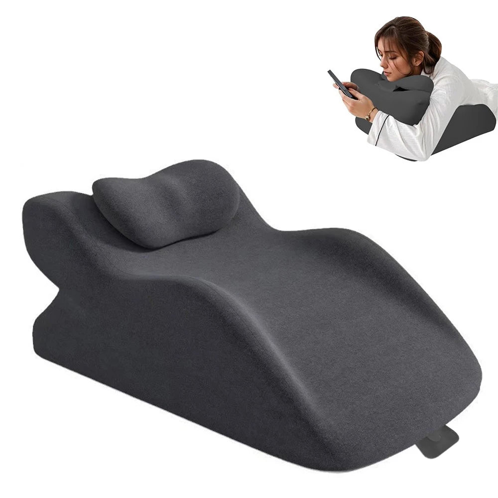 Bed Multifunctional Ergonomic Wedge Pillow with New Prone Position for Reading