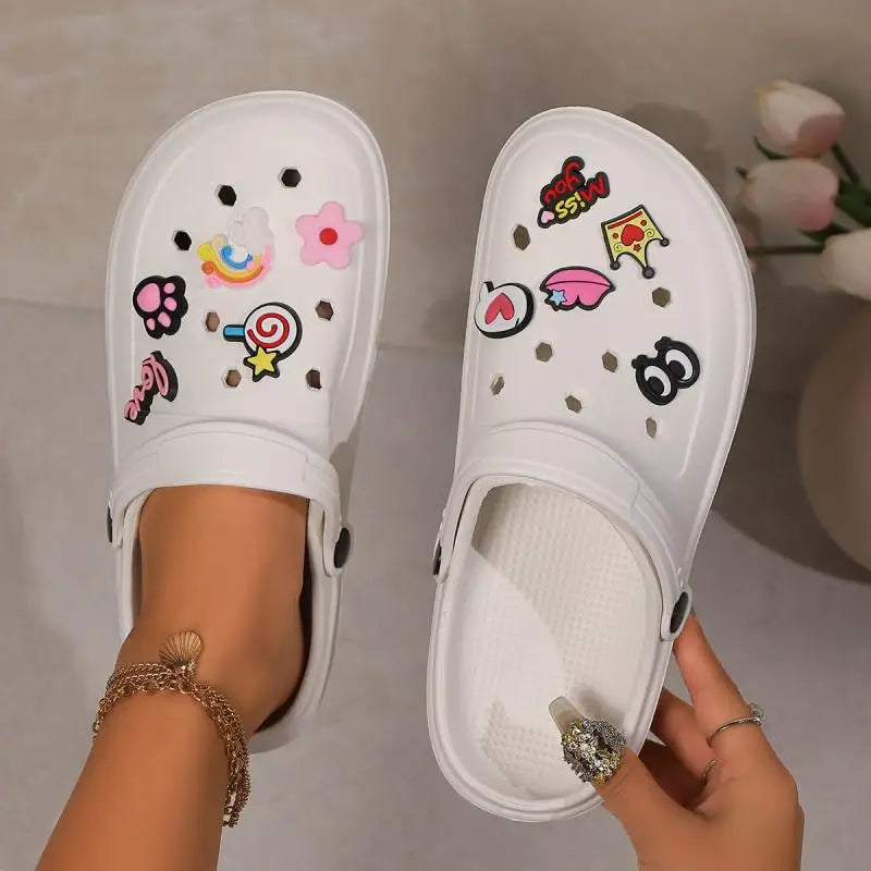 Clogs Platform Slippers Woman Shoes House Summer Sandals Casual Beach Fashion Footwear Indoor