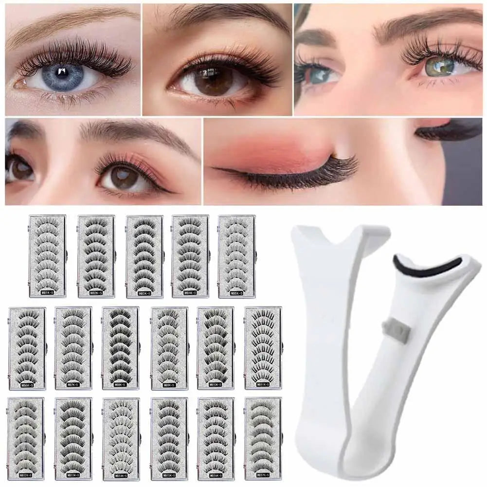 Natural Magnetic Eyelashes,With 5 Magnetic Lashes Reusable Support Drop Magne T6N2