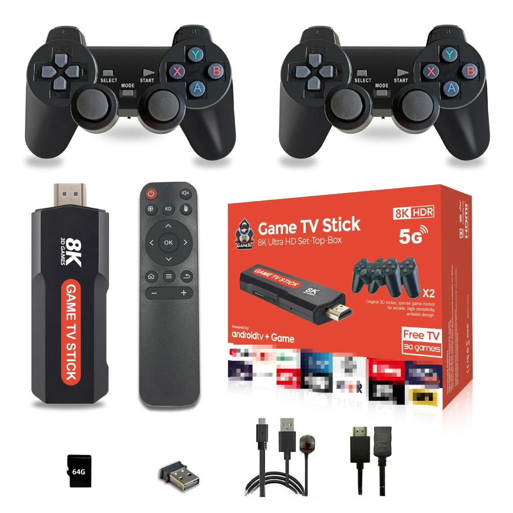 Q9 Retro Game Console 2.4G Dual Wireless Controller Video Game Console 64GB 4K HDMI 20000 Classic Games Gift For Children